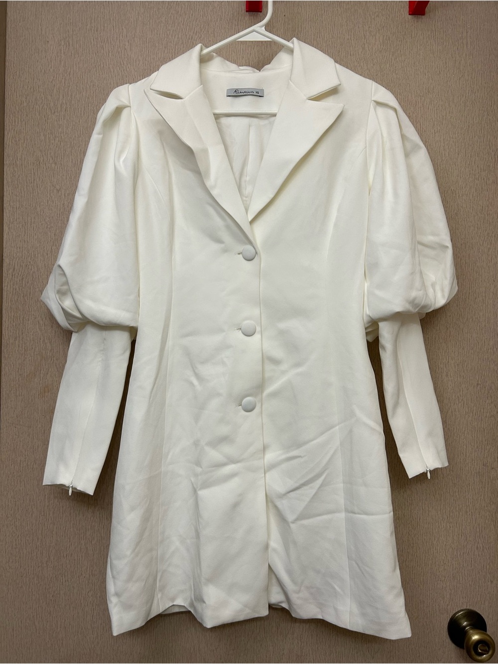 AEL Amy Enjoy Life - White Statement Mini Dress with Buttons - Size XS